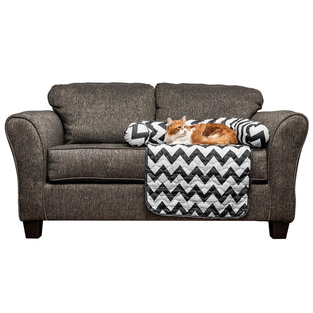 Cozy and Stylish: Chevron Reversible Quilted Pet Bed Chair Cover - Assorted Sizes | Hamarinn